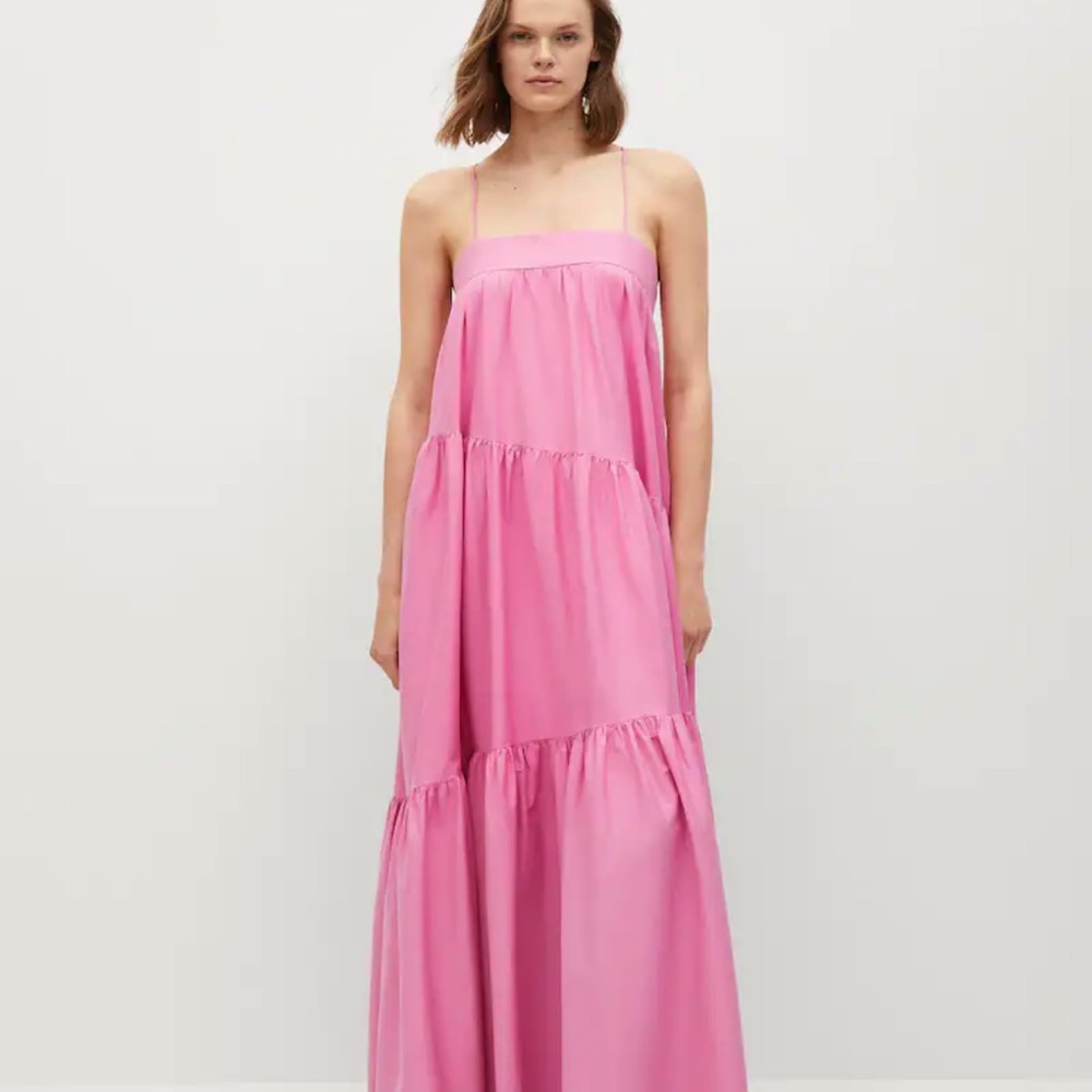 Pink ankle length maxi dress NWT